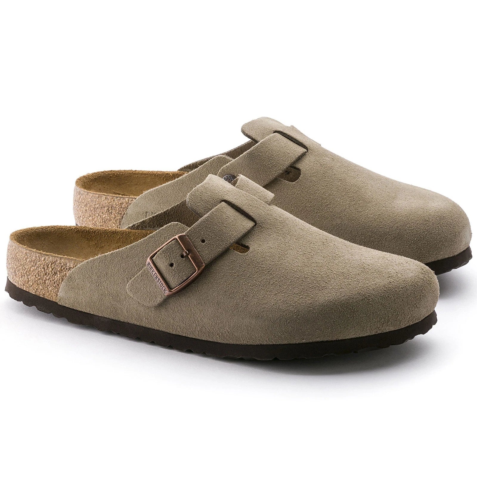 Birkenstock Boston Suede Leather Narrow Fit 'Taupe' 0060461 - Khaki